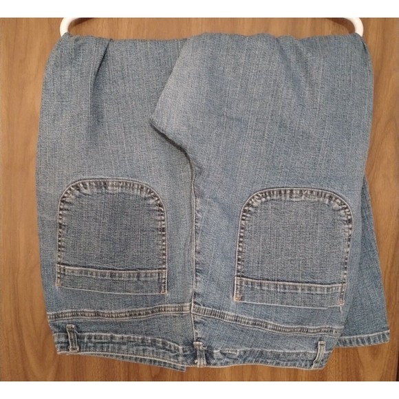 Crazy Horse Liz Claiborne Tapered Leg High Waist Stretch Mom Blue Jeans 16S - Picture 1 of 7
